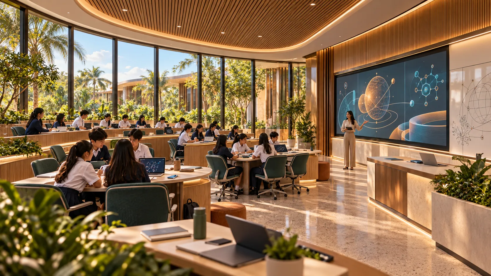 Phối cảnh đề xuất lớp học thông minh tại Uranus Center